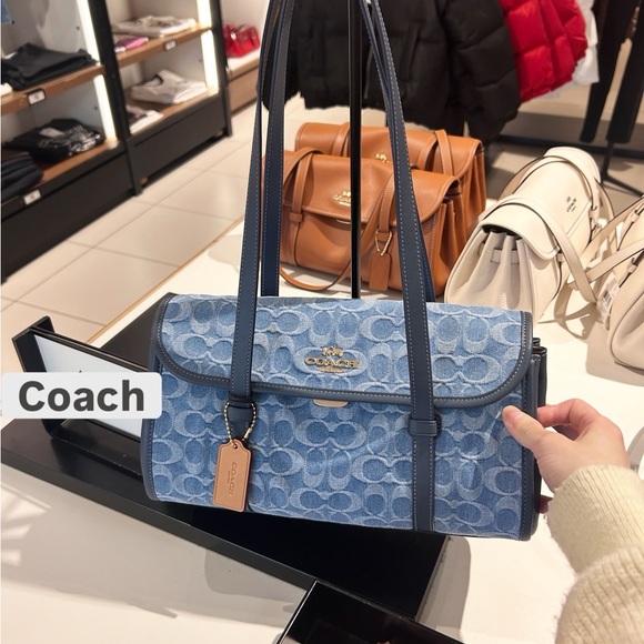 Coach Handbags - NWT💓Coach Bridget Flap Shoulder Bag
In Signature Denim CDE94